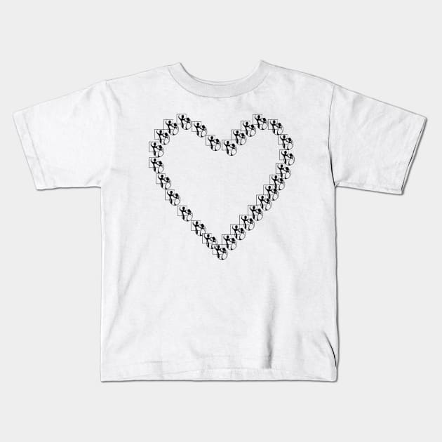 Logo Heart Blk Kids T-Shirt by DWHT71